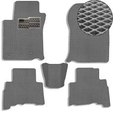 Килимки в салон EVA для Toyota Prado 150 2010-2021 (Металевий підп'ятник) Сірі-Сірій кант 5 шт