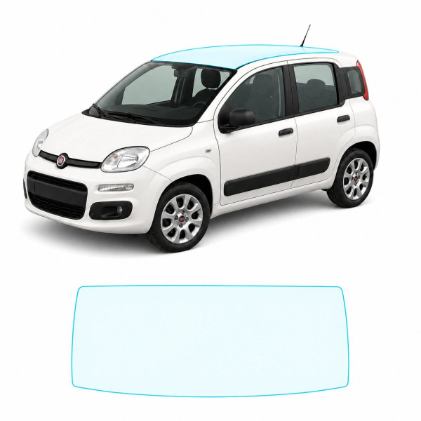Антигравійна захисна бронеплівка за лекалами для Fiat Panda III 2011-2024 - зона даху