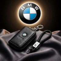 Автонабор №3 BMW M-POWER / Брелок и чехол для автоключей с логотипом / тисненная кожа