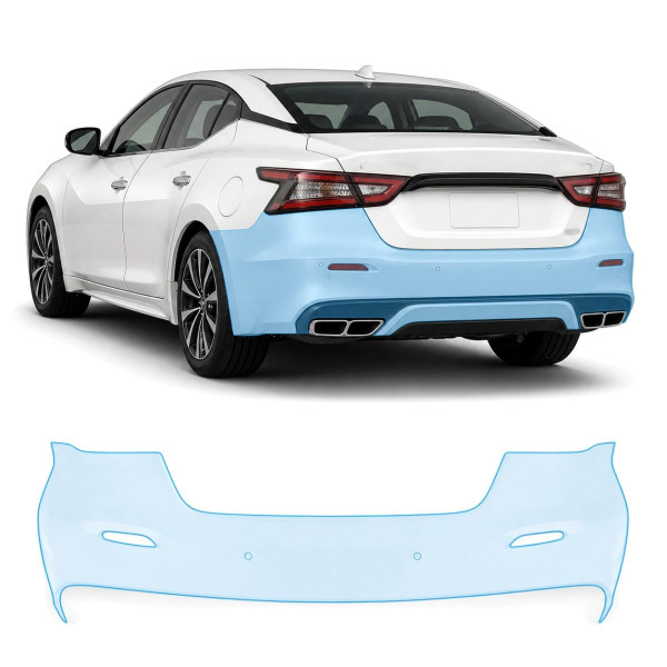 Антигравийная защитная бронепленка по лекалам для Nissan Maxima A36 facelift 2019-2023 - задний бампер