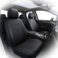 Автомобільні чохли B LUXE MAX Велюр під Алькантару (5 Підголівників) Чорний Ромб