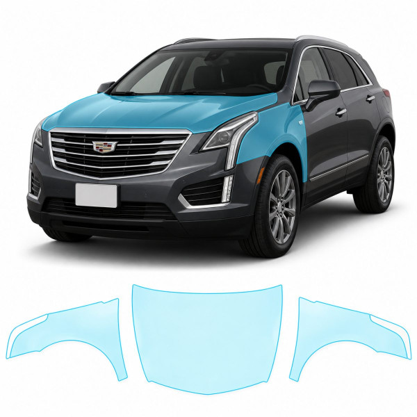 Антигравійна захисна бронеплівка за лекалами для Cadillac XT5 I 2016-2019 - капот і передні крила