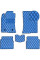 Коврики в салон Экокожа для Toyota Avensis (T25) 2003-2009 Черные-Синий 5 шт (Rombus)