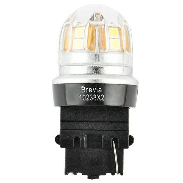 LED автолампа Brevia Spower 12/24V P27W 330Lm 15x2835SMD 6000K CANbus W2,5x16d 2 шт (10238X2)