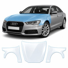 Антигравийная защитная бронепленка по лекалам для Audi A6 C7 2011-2018 - капот и передние крылья