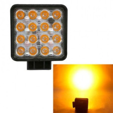 Додаткова LED фара 48W (3W*16) 10-30V 110x110x72 mm Далека (29-48W Yellow) 1 шт (2965)