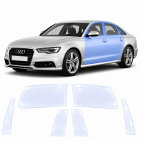 Антигравийная защитная бронепленка по лекалам для Audi A6 C7 2011-2018 - зоны дверей и стойки окон