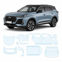 Антигравийная защитная бронепленка по лекалам для Chery Tiggo 7 Pro Max (PHEV) I 2024- полный кузов