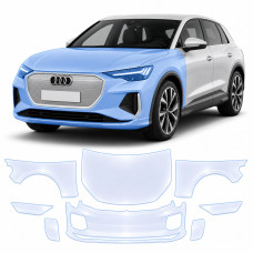 Антигравійна захисна бронеплівка за лекалами для Audi Q4 e-tron F4 2021- передня частина авто (капот бампер крила))