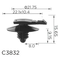 Кліпса бампера, кабельних стяжок дверей Volkswagen 1K0971848L (C3832)