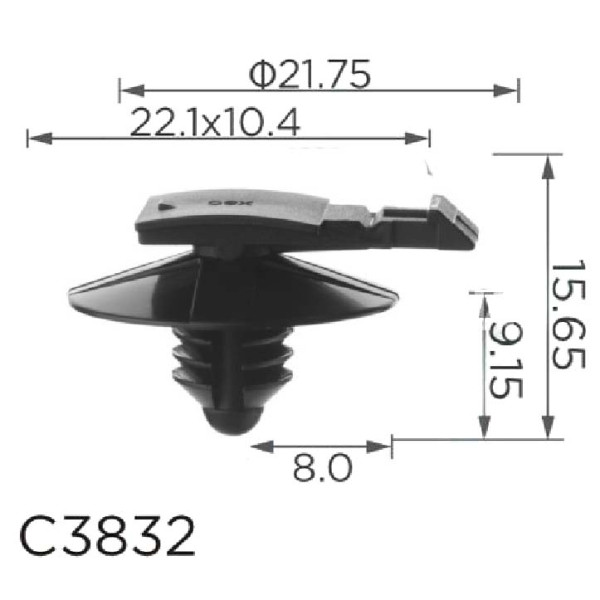 Клипса бампера, кабельных стяжек двери Volkswagen 1K0971848L (C3832)