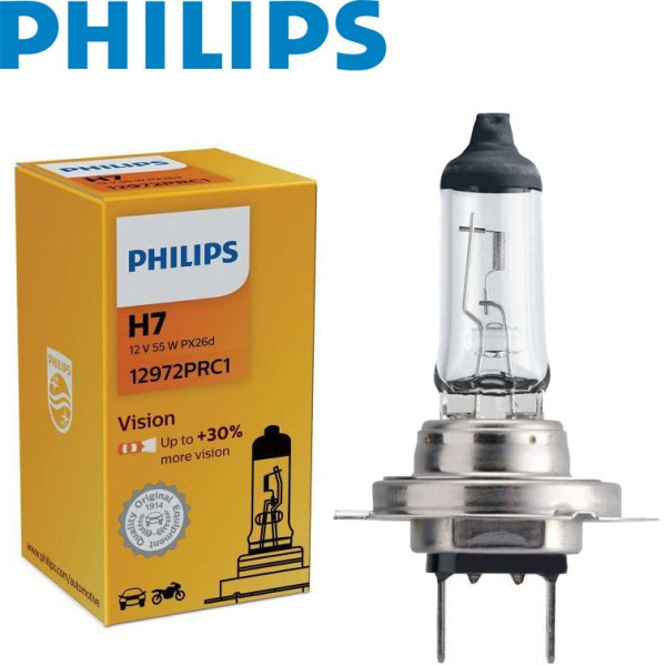 Автолампа галогенная Philips Premium + 30% H7 12V 55W 12V 3200K 1 шт (12972PRC1)