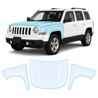 Антигравийная защитная бронепленка по лекалам для Jeep Patriot MK facelift 2011-2017 - капот и передние крылья