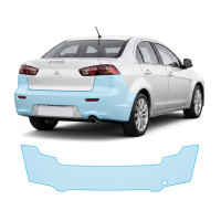 Антигравийная защитная бронепленка по лекалам для Mitsubishi Lancer X facelift 2011-2017 - задний бампер