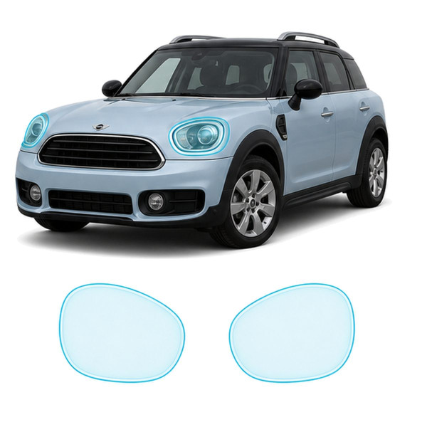 Антигравийная защитная бронепленка по лекалам для Mini Countryman F60 2017-2020 - оптика (фары и ПТФ)