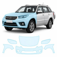 Антигравійна захисна бронеплівка за лекалами для Chery Tiggo 3 II 2014-2019 - передня частина авто (капот бампер крила))