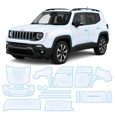 Антигравийная защитная бронепленка по лекалам для Jeep Renegade BU facelift 2019- полный кузов