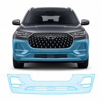Антигравийная защитная бронепленка по лекалам для Chery Tiggo 8 Pro Max (PHEV) I 2024- передний бампер