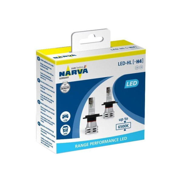 LED лампи автомобільні Narva H4 радіатор кулер 8000Lm 24W / 6500K / IP67 / 8-48V 2 шт (180323000)