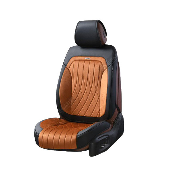 Авточехлы для сидений Алькантара Экокожа Elegant Modena комплект Коричневые (700 137)