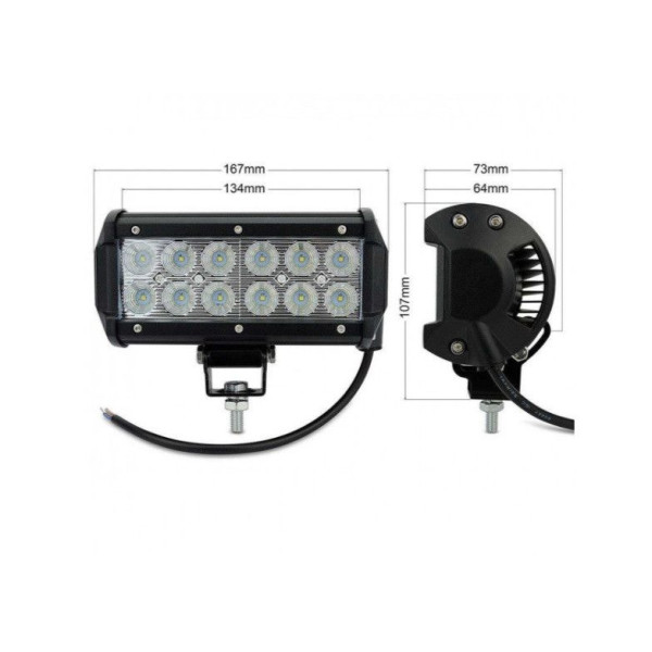 Додаткова LED фара 36W (3W*12) 10-30V 176x107x73 mm Далекий D-36W 1 шт (2599)