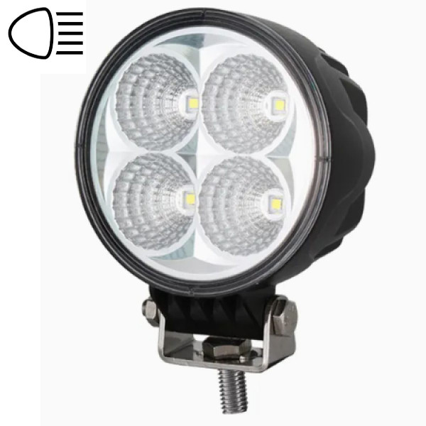 LED фара Brevia EPISTAR Sport Далеке світло 10-30V 12W (4x3W) 880Lm Алюмінієвий корпус IP68 (10601RSX1)