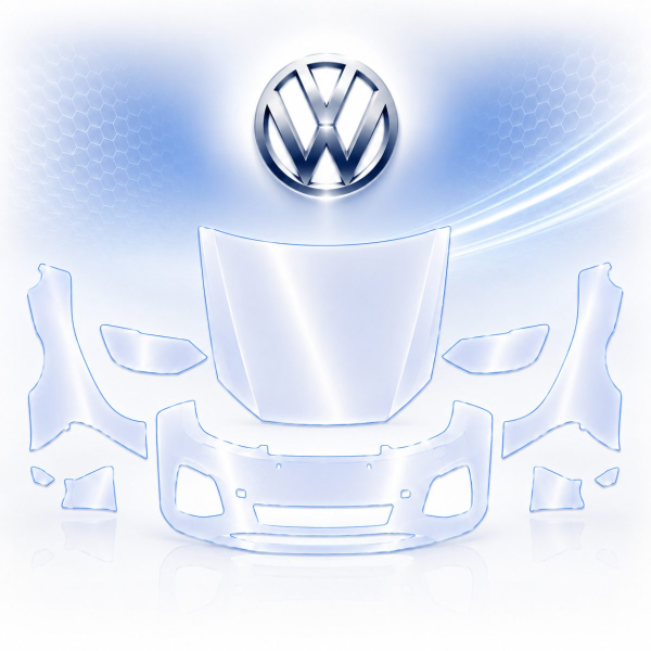 Антигравийная защитная бронепленка по лекалам для Volkswagen Taos I 2021- передняя часть авто (капот бампер фары крылья)