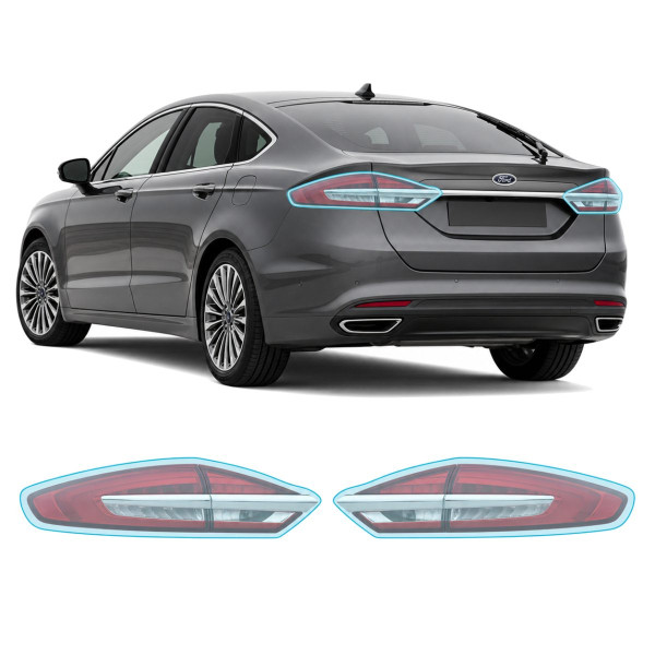 Антигравийная защитная бронепленка по лекалам для Ford Mondeo V facelift 2019-2022 - задние фонари стопы