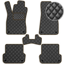 Коврики в салон для Audi A4 (В6 / B7) 2001-2008 Экокожа Коричневые 5 шт (Rombus)