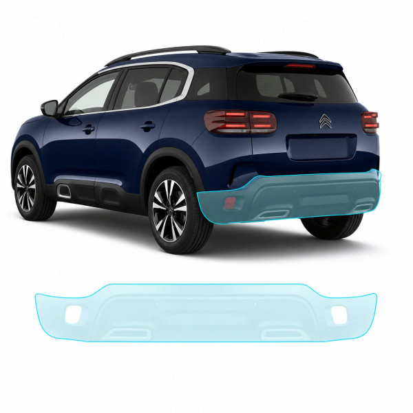 Антигравійна захисна бронеплівка за лекалами для Citroen C5 Aircross I facelift 2022-2024 - задній бампер