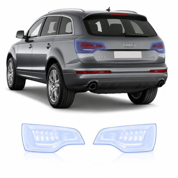 Антигравийная защитная бронепленка по лекалам для Audi Q7 4L 2005-2015 - задние фонари стопы