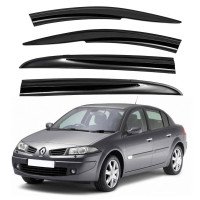 Дефлекторы окон ветровики Renault Megane II 2003-2008 Седан скотч SunPlex (SP-S-07)