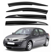 Дефлектори вікон вітровики Renault Megane II 2003-2008 Седан скотч SunPlex (SP-S-07)