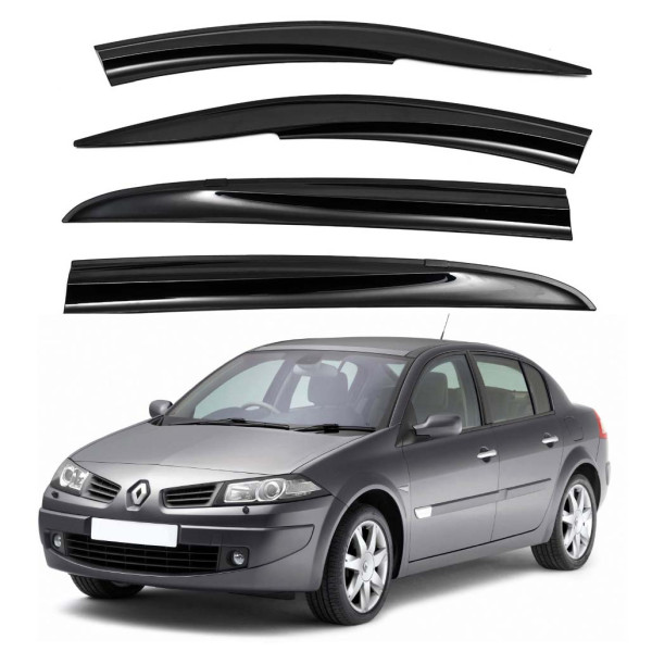 Дефлектори вікон вітровики Renault Megane II 2003-2008 Седан скотч SunPlex (SP-S-07)