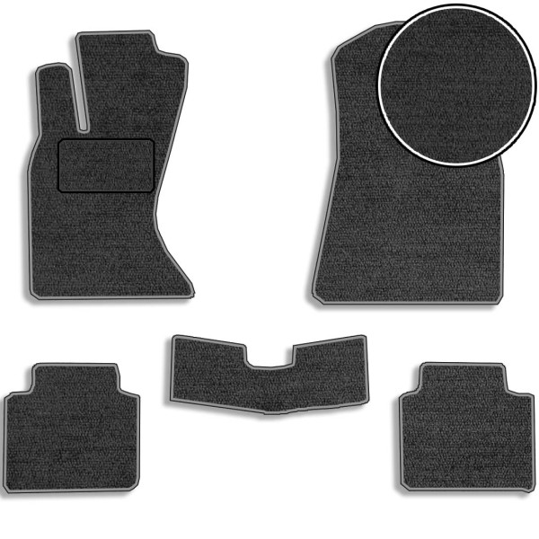 Ворсовые коврики для Lexus GS 300 2005-2011 с подпятником Черные 5 шт (Carrera)