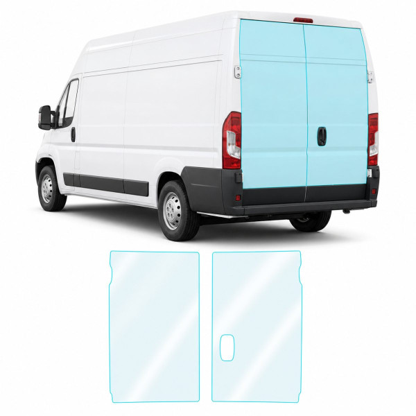 Антигравийная защитная бронепленка по лекалам для Fiat Ducato III 2006- зона крышки багажника