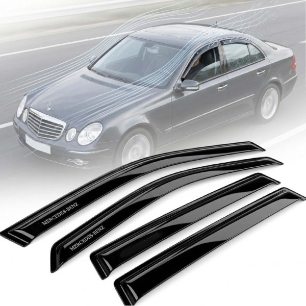 Дефлекторы окон ветровики Mercedes-Benz E-Class (W211) 2002-2009 Скотч 3M Voron Glass