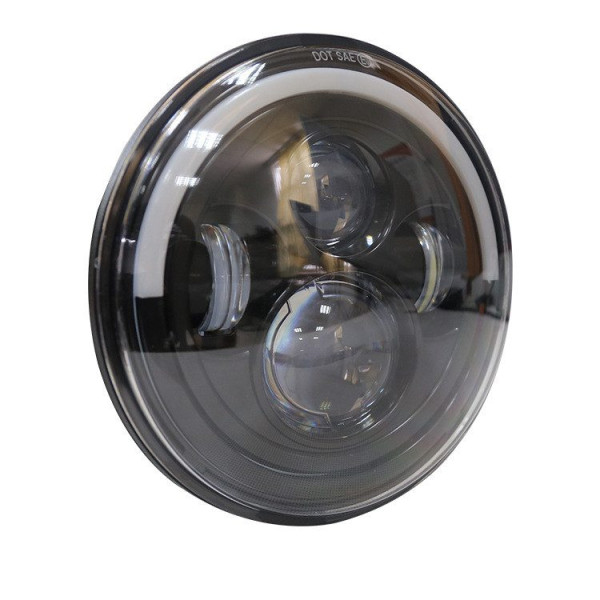 Фара LED ВАЗ 2101 2121 ГАЗ УАЗ иномарки мото 7 дюймов 80W с ДХО и поворотником (Завод)