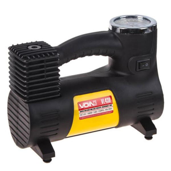 Автомобільний компресор VOIN 150psi 14A 40л прикурювач перехідник на клеми (VL-430)