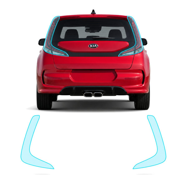 Антигравийная защитная бронепленка по лекалам для Kia Soul SK3 2019-2025 - задние фонари стопы