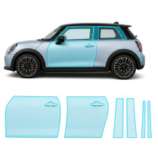 Антигравийная защитная бронепленка по лекалам для Mini Cooper F66 2024- зоны дверей и стойки окон