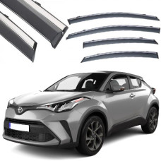 Дефлекторы окон ветровики Benke для Toyota C-HR 2017- Хром Молдинг Из Нержавеющей Стали (3D BTYCR1723-W/S)