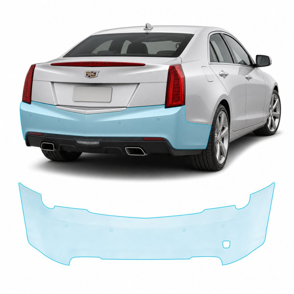 Антигравийная защитная бронепленка по лекалам для Cadillac ATS I 2013-2019 - задний бампер
