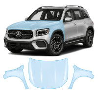 Антигравийная защитная бронепленка по лекалам для Mercedes-Benz GLB X247 facelift 2023- капот и передние крылья