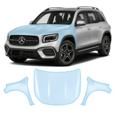 Антигравийная защитная бронепленка по лекалам для Mercedes-Benz GLB X247 facelift 2023- капот и передние крылья