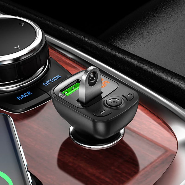 Автомобильный FM модулятор (трансмиттер) Borofone EMINENCY QC3.0 QC3.0 Дисплей (BC41)