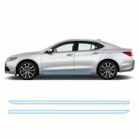 Антигравийная защитная бронепленка по лекалам для Acura TLX I 2015-2017 - нижняя зона кузова пороги