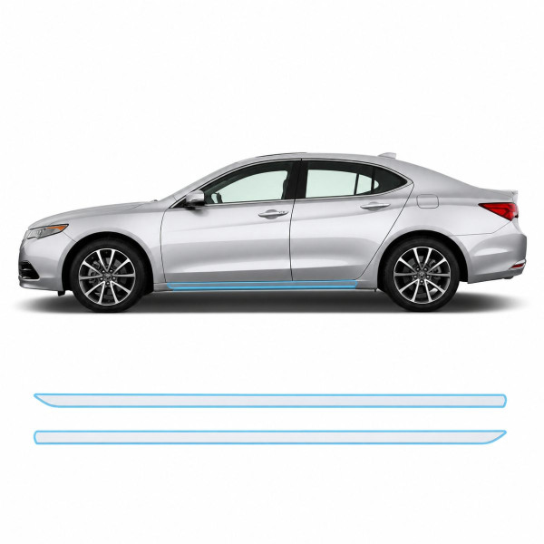 Антигравийная защитная бронепленка по лекалам для Acura TLX I 2015-2017 - нижняя зона кузова пороги