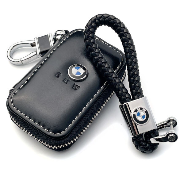 Подарунковий набір №6 для BMW / Брелок і чохол для автоключів / Шкіра Наппа