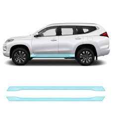 Антигравійна захисна бронеплівка за лекалами для Mitsubishi Pajero Sport III facelift 2019- нижня зона кузова пороги